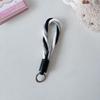 Cordón para teléfono móvil de doble cuerda tejida con linda cara sonriente, para muñeca, antipérdida, portátil, cadena resistente y duradera, con clip para todo tipo de combinaciones.