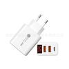 Carregador Digital Quadrado Multi-Porta 2 USB + 1 PD Adaptador de Energia 5V2A Cabeça de Carregamento Carregador com Display Digital