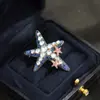 Nuevo producto: Broche de Estrella de Mar Azul Soñador, de Alta Gama y Exquisito, con Piedras Incrustadas, Presentando un Diseño de Criatura Marina, Puede Usarse como Colgante tanto para Hombres como para Mujeres