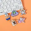 Broche acrílico de desenho animado de animal, distintivo fofo para atacado, acessório para bolsa de estudante, pequeno pingente, patch de medalha comemorativa