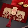 Bolsa de Regalo para Boda Roja de Alta Gama Flocada Creativa Bolsa Roja de Sobre con Devolución de Regalo Rojo de Mil Yuanes Venta al por Mayor