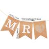 Bandera de Cola de Golondrina con Corazón Brillante de Lino Retro Transfronteriza Mrmrs Decoración de Fiesta de Boda Europea y Americana Arreglo Guirnalda Pancarta