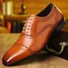 Exclusivo transfronteiriço plus size 2024 novos sapatos de couro brogue bloco de cores esculpidos versátil britânico negócios formal sapatos masculinos