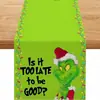 Popular Personaje de Película Navideña de Amazon Grinch Camino de Mesa Personalizado, Sala de Estar Cocina Mesa de Café Mantel Aislamiento Térmico