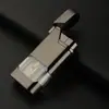 Encendedor inflable de gran capacidad a prueba de viento con punzón directo, de metal, para exteriores, transparente, con contenedor de gas y personalidad creativa para hombres