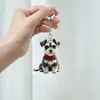 Novo enfeite de carro plano de acrílico de cachorro fofo transfronteiriço, acessório de mochila, decoração de casa