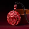 Arena de Cristal de Cinabrio Crudo Colgante Pixiu Moneda Cinco Emperadores Collar de Cristal Chapado en Oro Colgante Regalo Unisex Venta al por Mayor Dropshipping