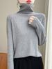 Otoño Nuevo Camiseta Base de Cuello Alto de Pila para Mujer Lana Peinada Cuello Tortuga Jersey de Manga Larga Camiseta de Punto Estilo Coreano Suéter Delgado