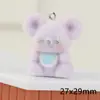 Koala Lindo Resina Flocado Estéreo Lindo Llavero DIY Colgante para Teléfono Móvil Accesorios
