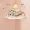 Estante de Pared para Almacenamiento Decoración de Esquina Estantería sin Taladro Soporte Divisor para Esquina del Hogar Estante Triangular de Pared