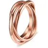 Anillo de Círculo Anillado de Tres Anillos de Acero de Titanio para Pareja, Anillo Giratorio Anti-Ansiedad para Dedo, Joyería de Mano Transfronteriza