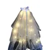 Velo accesorios de fotografía de celebridad de Internet con luz flash puesto luminoso tocado de doble capa lazo de malla blanca para niños