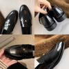 Zapatos para Mujer Estilo Mismo de Mamá Uva, Mocasines Arco del Triunfo, Zapatos Planos para Mujer Otoño e Invierno, Zapatos Pequeños de Cuero Estilo Británico, Zapatos de Tacón Bajo