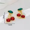 Estilo Europeo y Americano Piedra Preciosa Cereza Roja Collar Pendientes Ks Exquisito Simple Dulce Elegante Versátil Lindo Joyería de Frutas