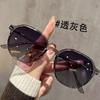 Gafas de Sol Ultraligeras Estilo Coreano Estilo Ins para Mujer, Montura de Gafas de Alta Gama Anti-UV para Cara Grande, Gafas de Sol Trendy con Aspecto Adelgazante