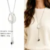 Cadena para Suéter de Collar Largo Geométrico, Accesorio de Lujo de Alta Gama, Versátil y de Moda, Colgante de Perla para Otoño e Invierno