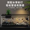Aquário Selecionado com Cuidado para Sala de Estar, Aquário Ecológico para Uso Doméstico, Aquário Oxigenado com Gerador de Ondas para Peixes Dourados, Modelo de Mesa, Aquário com Riacho de Paisagem Natural