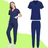 Ropa de Lavado para Manos de Enfermera de Hospital Transfronteriza Aliexpress Ropa de Jogging para Mujer Uniformes de Trabajo de Laboratorio Ropa de Lavado de Manga Corta
