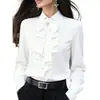 Tops de AliExpress, nuevas camisetas transfronterizas, tops de manga larga con corbata de lazo, moda casual europea y americana para mujer