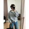 Otoño 2026 380g Peso Alto Doble Cremallera Chaqueta de Malla para Mujer Primavera y Otoño Holgada Casual Cárdigan con Capucha