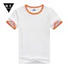 Nova Camiseta de Algodão com Lycra 200g, 32 fios, gola redonda, manga curta, borda contrastante, uniforme escolar, camiseta publicitária promocional, vestuário de trabalho estampado atacado