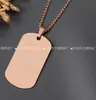 Collar de Etiqueta Militar de Acero Inoxidable Transfronterizo, Placa de Identificación de Acero de Titanio, Etiqueta Metálica en Blanco, Grabado Láser Disponible, Venta al por Mayor de Accesorios