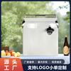 Cubitera de Hielo Metálica de Doble Capa Cuadrada con Tapa Cubitera para Champán Cubitera para Cerveza 13L Cubitera Picnic Barbacoa Cubo para Conservación de Bebidas Frías