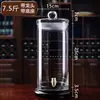 Botella de Vidrio para Vino de Gran Capacidad con Grifo, Tarro de Vino Sellado de Alto Gama de Diámetro Grande, Botella Especial Espesa para Vino de Ginseng y Cuerno