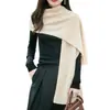 Nuevo Chal Coreano Otoño e Invierno 2024 100% Lana Pura Bufanda Cálida de Moda para Mujer con Bufanda de Estilo Relajado