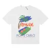 2025 Verão Masculino Rhude High Street Estampado Respirável Manga Curta Marca de Moda Camiseta de Manga Curta Pulôver Verão