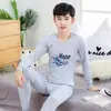 Conjunto de roupa íntima infantil Meninos Crianças médias e grandes roupas de outono terno de calça comprida adolescentes suéter de algodão suéter suéter terno de calça