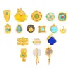 Puzuo Cor Forte Conservação de Cor Dourado Areia Acessórios DIY Incrustados com Cristal Natural Cabacinha Elefante Deus Gato da Sorte Contas para Pulseira com Furo