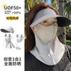 Sombrero de Protección Solar de Verano con Mascarilla, Anti-UV, Ciclismo al Aire Libre Cara, Cubre Cuello Gini, Mascarilla de Protección Solar para Cara Completa para Hombres
