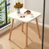 Mesa de Madeira Quadrada Pequena Mesa Quadrada Simples para Uso Doméstico Mesa Lateral de Sofá Mesa de Cabeceira Moderna Casa de Aluguel Varanda Mesa de Centro Pequena