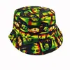 Sombrero de Pescador de Doble Cara Transfronterizo para Hombre y Mujer Primavera y Verano Ocio al Aire Libre Versátil Sombrero con Visera Protector Solar Sombrero de Cubo con Estampado Coreano de Moda