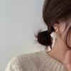 Moda Otoño e Invierno Coreana Pendientes de Borla de Lana de Cordero 2025 Nuevos de Nicho Geométricos Versátiles Pendientes de Aguja de Plata 925 Tendencia