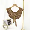 Chal de encaje Cuello falso para vestido de mujer Artefacto combinable Cuello Decoración de encaje en el cuello Protector de hombro hueco pequeño