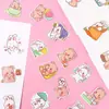 100 versión coreana de lindos stickers de conejito y oso corazón de chica material para diario stickers decorativos para funda de teléfono móvil