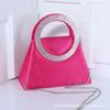 Nuevo bolso de noche de moda para mujer con incrustaciones de diamantes, bolso francés, exquisito bolso trapezoidal con diamantes de imitación brillantes, bolso cruzado con cadena.