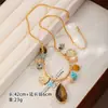 Collar Colgante Nala Ojo de Tigre Retro Forma de Gota de Agua Accesorios para Mujer Otoño e Invierno Collar para Suéter Joyería de Nicho de Lujo Ligero