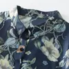 Camisa Estampada de Colores Claros de Manga Corta, Camisa Floral Estilo Chino, Top Fino Artístico Estilo Francés para Mujer para Verano