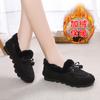 Zapatos Planos Nuevos de Tela de Felpa Cálida Antideslizantes Viejos Beijing Plus Frijol para Mujer Zapatos de Algodón Zapatos de Piel de Invierno Suela Gruesa Suave para Mujer