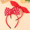 Comércio exterior novo faixa de cabelo de ponto de onda cor sólida tridimensional grande laço diária vermelha versátil desenho animado infantil headwear coreano