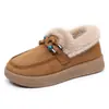 Zapatos de Tela de Old Beijing de Invierno para Mujer Zapatos de Algodón 2026 Nuevo Estilo Forrados de Terciopelo Cálidos Zapatos de Frijol Suela Blanda Engrosada Cómodos Zapatos para Madres