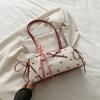 Bolsa de Ombro Elegante e Doce com Laço para Mulheres, Novo Estilo Verão 2025, Simples e Única, Bolsa de Ombro e Mão de Alto Valor