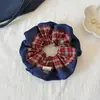 Scrunchie Azul Jeans Vintage Color Block Acessório de Cabelo Estilo Coreano Elegante Prendedor de Rabo de Cavalo Corda de Cabelo de Alta Elasticidade para Mulheres