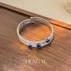 2024 Nuevo Pulsera Multicapa Diamante Azul Grulla Lujo Ligero Moda Retro Gama Alta Único Nicho Pulsera
