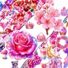 Compra directa transfronteriza de 50 pegatinas de brillo rosa para labios, mariposa, unicornio, corazón, pastel y conejo para decoración de pasteles