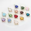 Borda de cobre triângulo corte cristal duplo pingente pequeno pingente produção pingente brinco acessórios material atacado