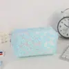 Bolsa de Cosméticos Pequeña de Color Puro Estilo Coreano Flor de Crisantemo Pequeña Bolsa de Cosméticos de Belleza Popular Estilo Ins Ligera Impermeable Eva Bolsa de Cosméticos Pequeña de Flores